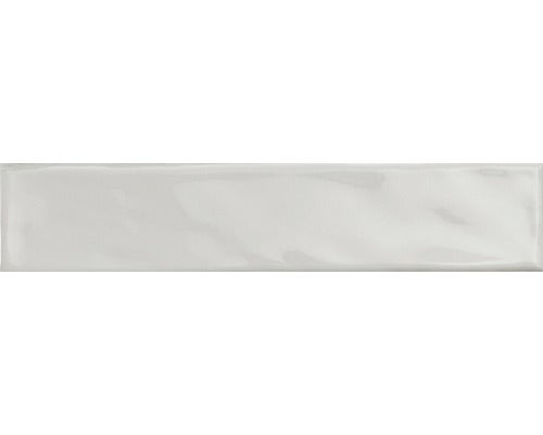 Japandi wandtegel Kyushu wit glanzend 5x25 cm