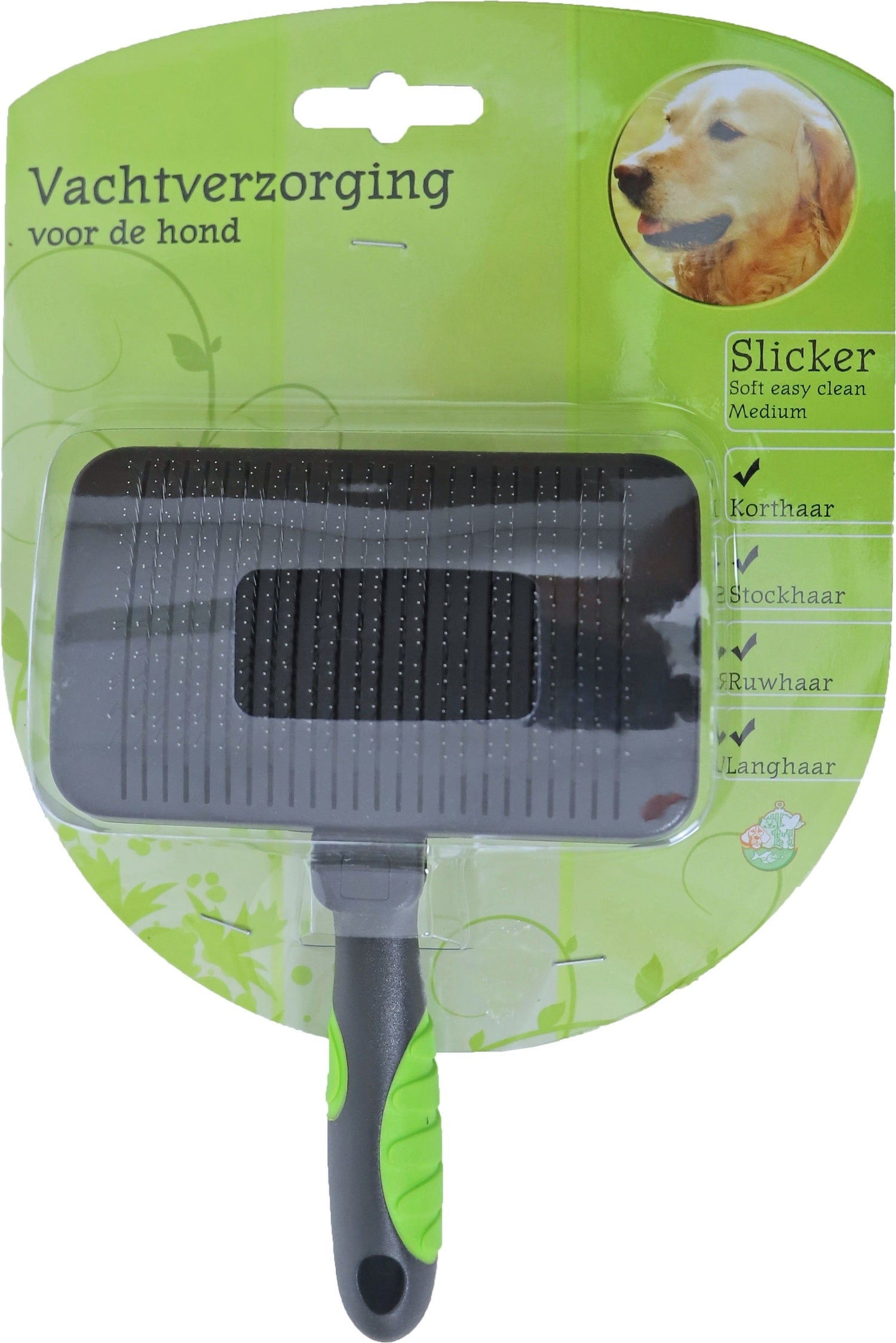 Boon hondenborstel slicker soft easy clean M