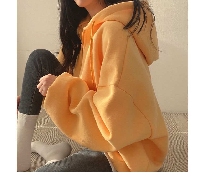 Bolgivy - Effen hoodie met halve rits