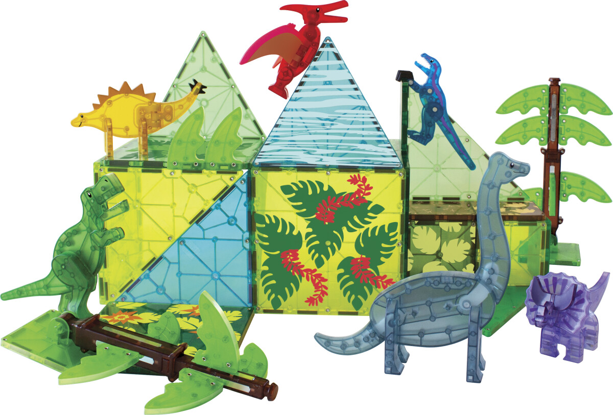 Magna-Tiles - Dinosaur Magnetsæt - Dino World Xl - 50 Dele