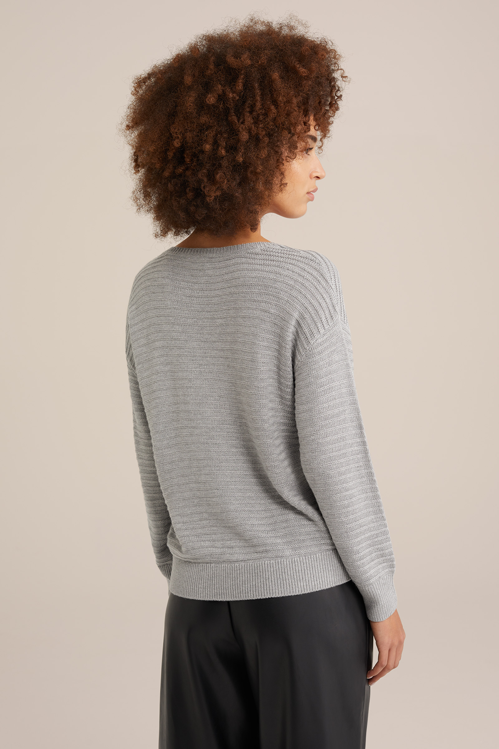 trui met structuur WE Fashion Lichtgrijs
