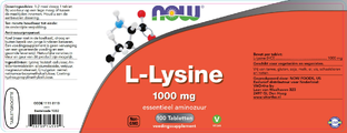 NOW L-lysine 1000mg Tabletten 100TB