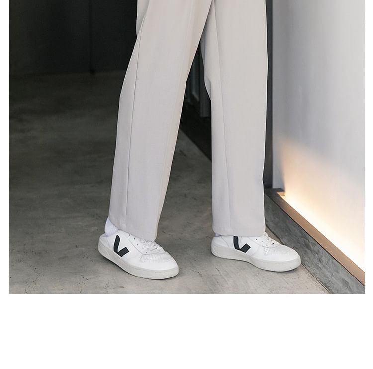 CHIC ERRO - Middelhoge effen rechte broek