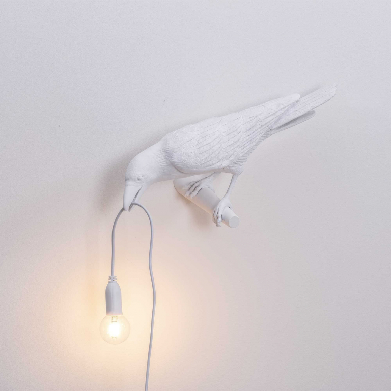 Seletti Bird Looking wandlamp links buiten wit