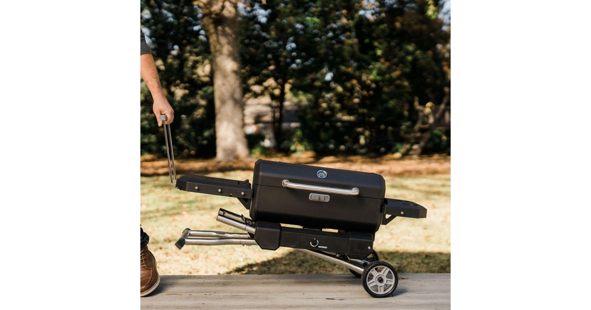 MasterbuiltDraagbare houtskoolbarbecue en -rookoven met kar  (Zwart)