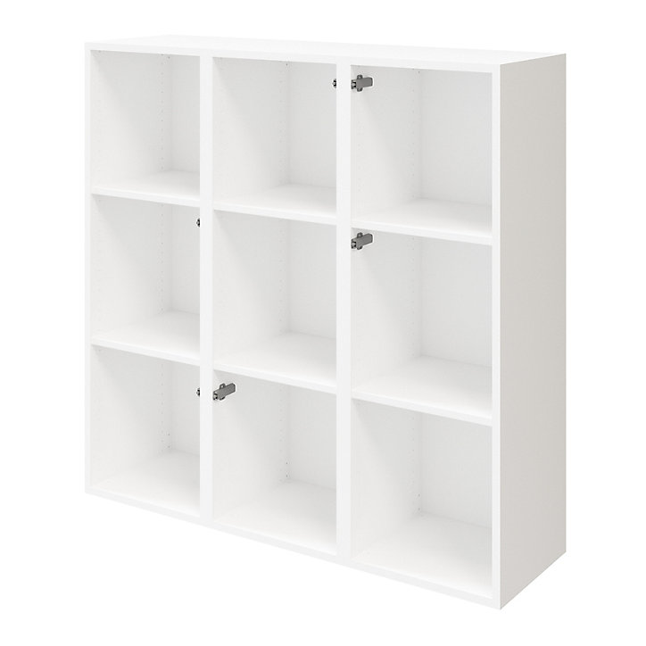 Étagère semi ouverte blanche 9 cases avec 6 portes GoodHome Atomia H. 112,5 x L. 112,5 x P. 37 cm
