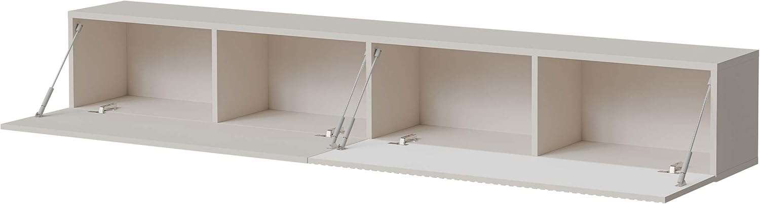 Mirjan24 TV Lowboard Cholon 200, Griffloses Öffnungssystem, 2 Klappe/Tür, TV Board Sideboard, Unterschrank, Fernsehschrank, TV Tisch, Fernsehtisch (Schwarz)