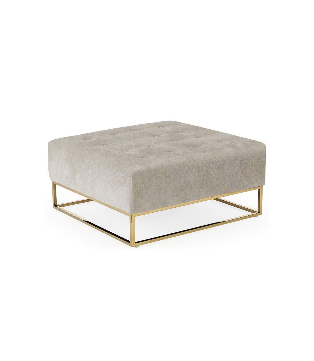 Paris Prix - Pouf Carré En Tissu lakota 90cm Beige