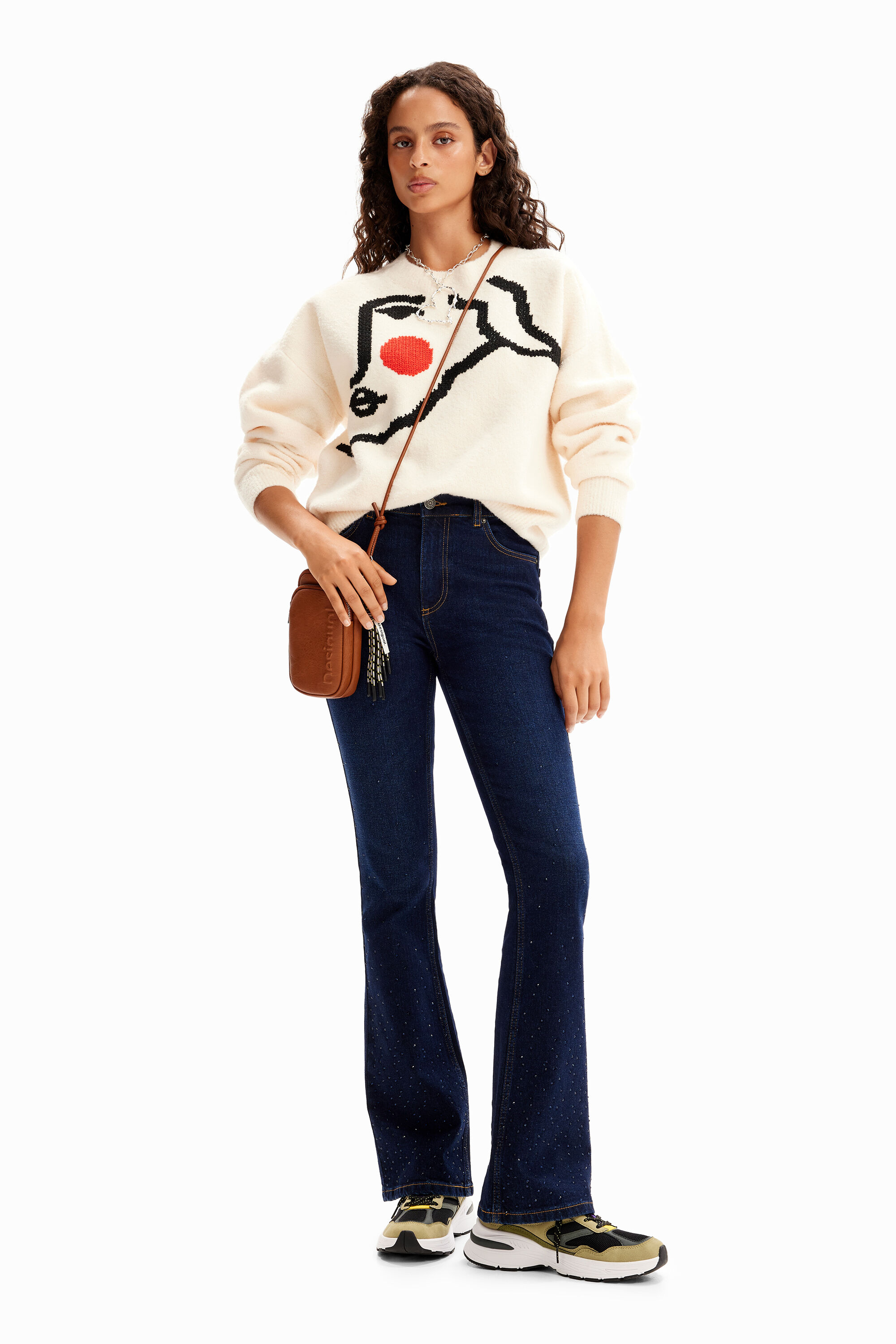 Jean flare clous