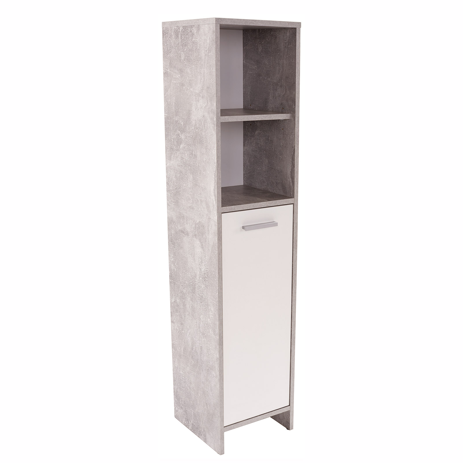 Midischrank - weiß-Betonoptik - 135 cm hoch