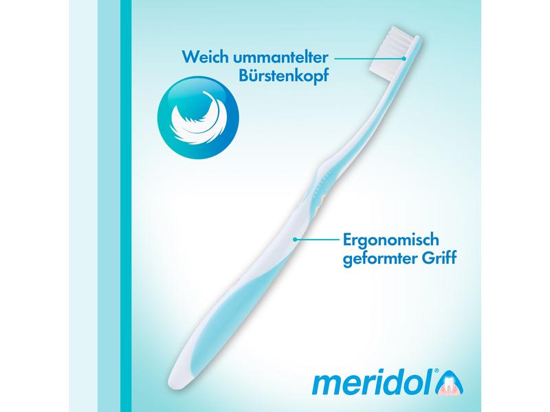 meridol Handzahnbürste Zahnfleischschutz mittel Zahnbürste für eine gründliche Reinigung mit gleichzeitigem Zahnfleischschutz