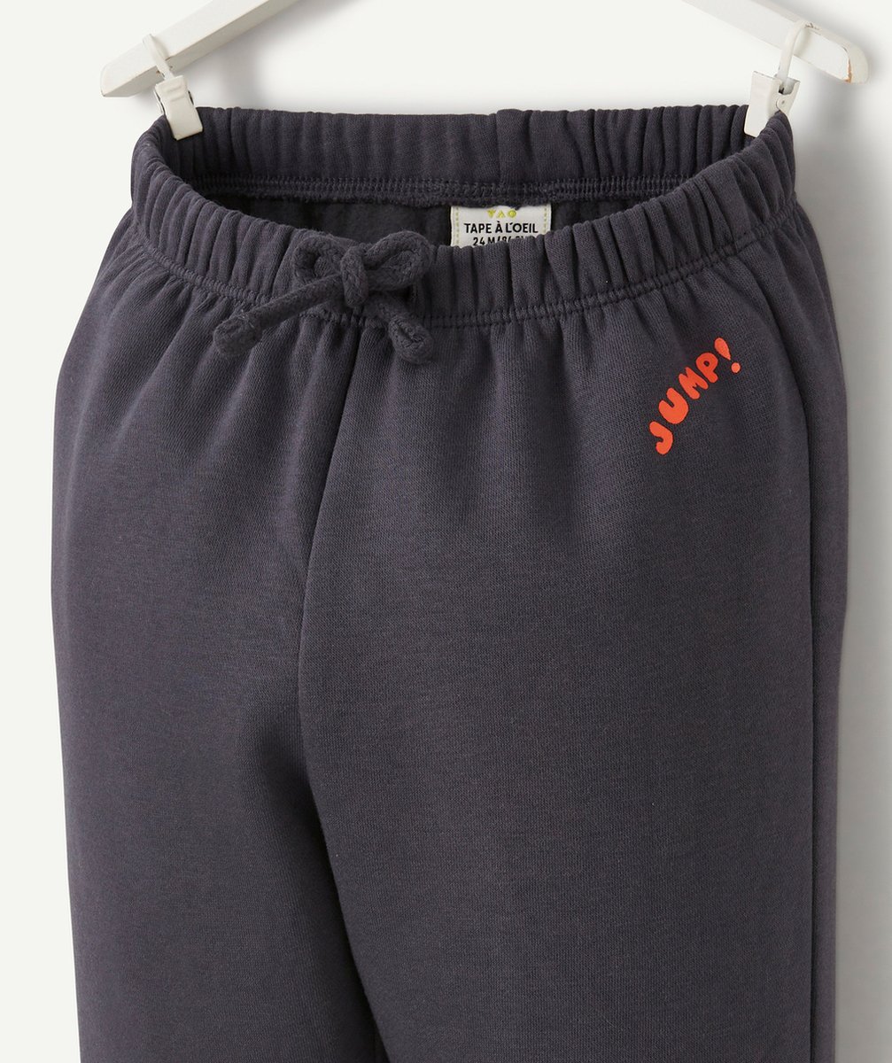 JOGGING BÉBÉ GARÇON EN FIBRES RECYCLÉES GRIS AVEC MESSAGE