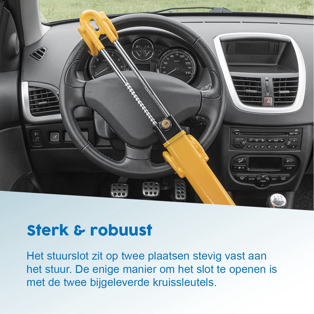 ProPlus Heavy Duty verstelbare stuurslot - 19-31,5 cm