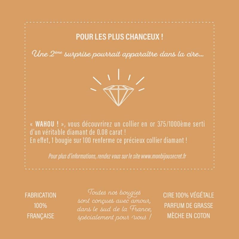 Bougie Bijou Bracelet argenté - Parfum Caramel gourmand - 40h