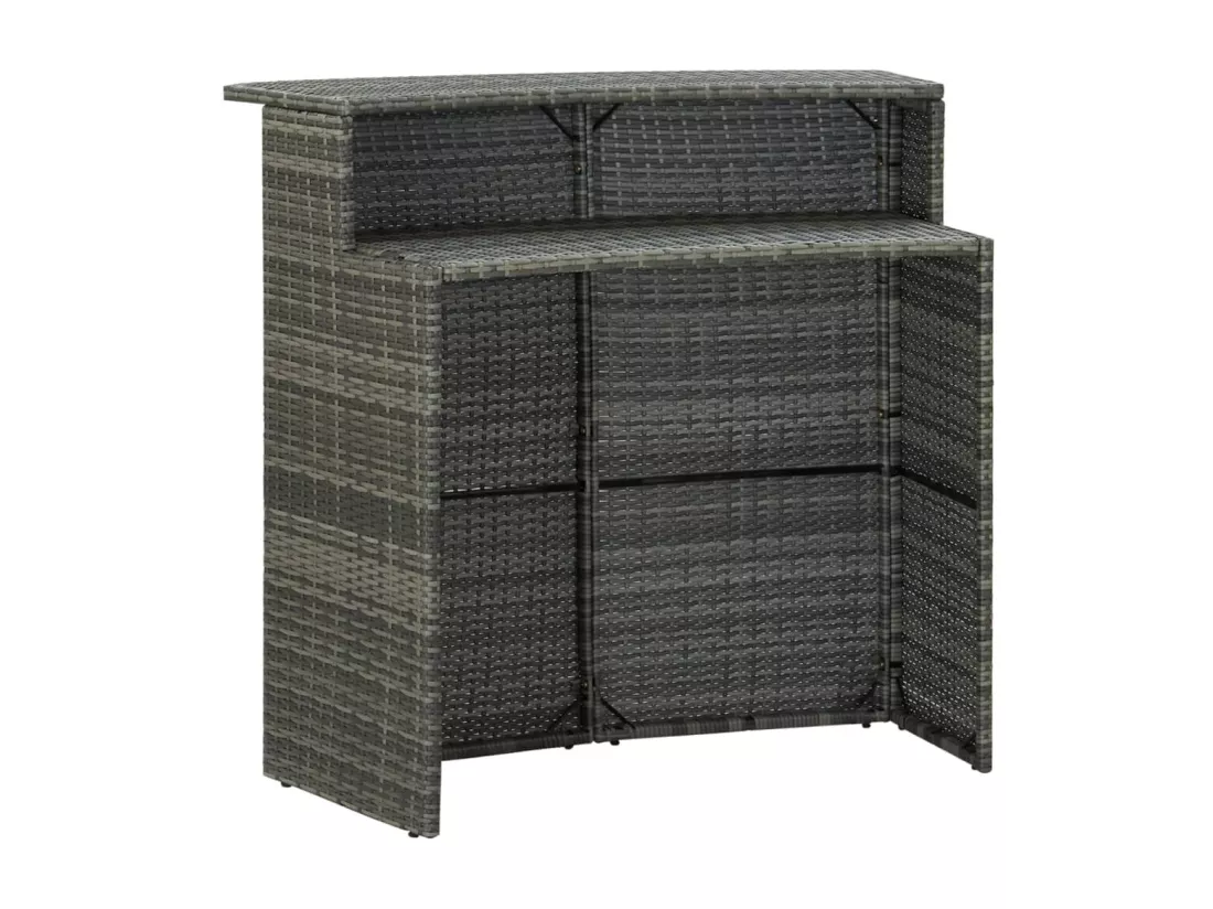 Prolenta Premium - Table de bar de jardin Gris 120x55x110 cm Résine tressée