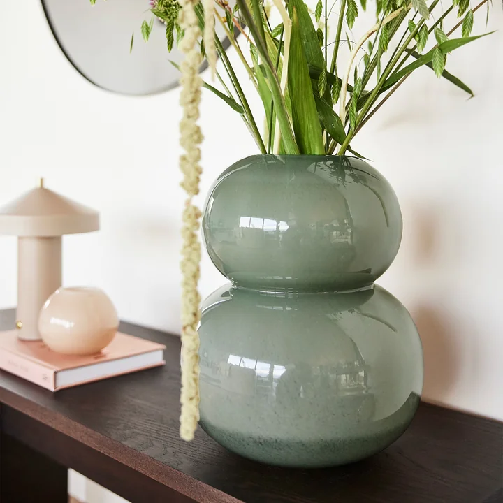 OYOY - Lasi Vase small, H 23 cm, taupe