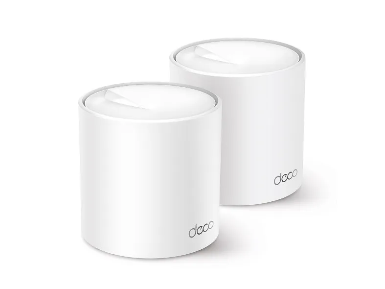 TP-Link Deco X50 - Wi-Fi-system (2 routere) - op til 4.500 sq.ft - mesh - GigE - Wi-Fi  (802.11ax) - Multi-Band - Hvid