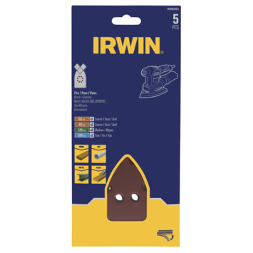 Irwin schuurvel voor B D Multischuurmachine zelfklevend K60/K80/K120/K180, 5 stuks