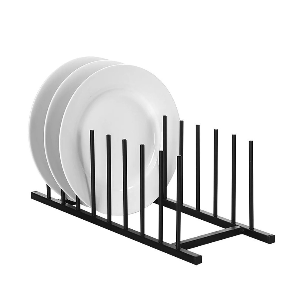 Égouttoir à assiettes en métal noir