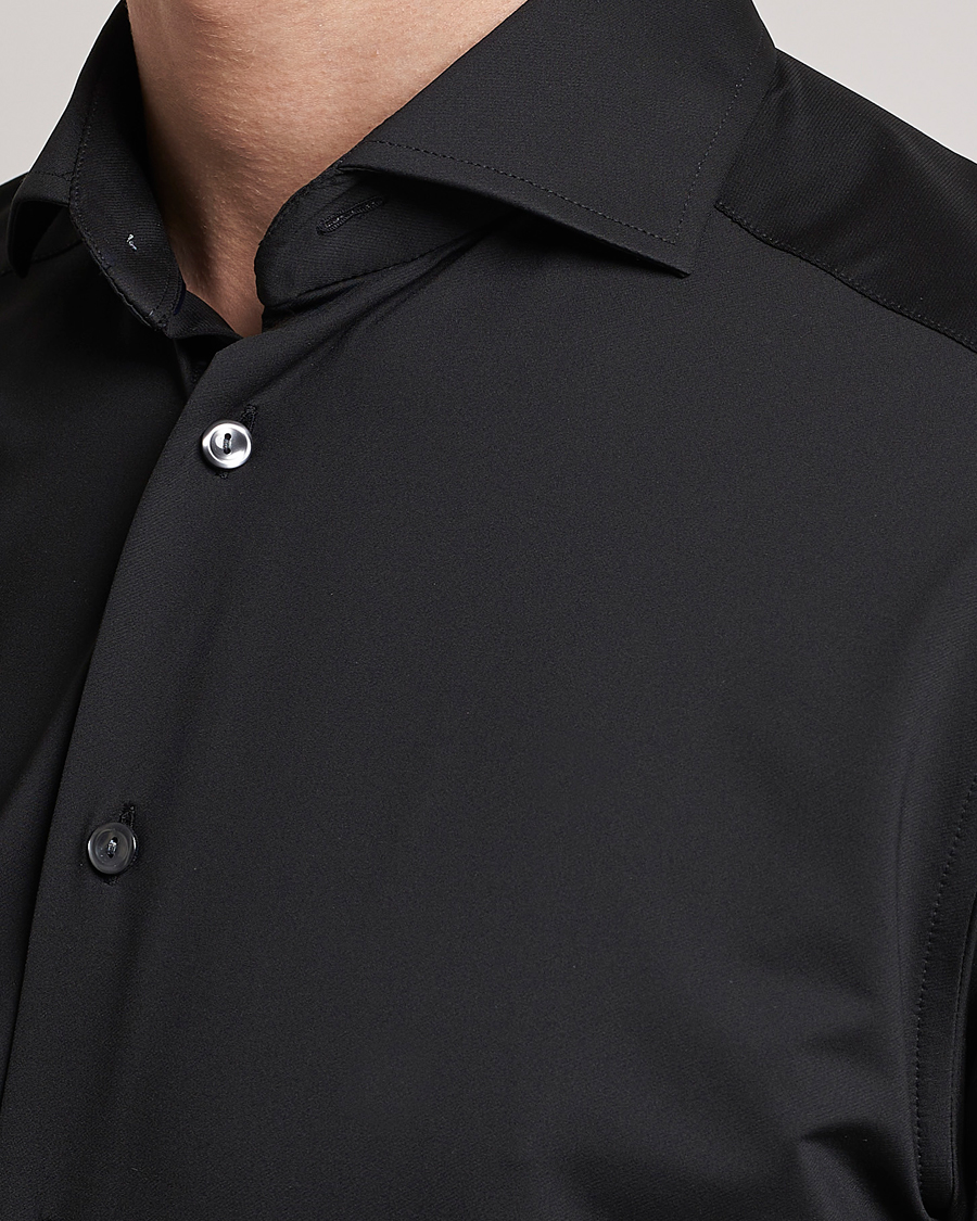 Eton Slim Fit Four Way Stretch Shirt Black