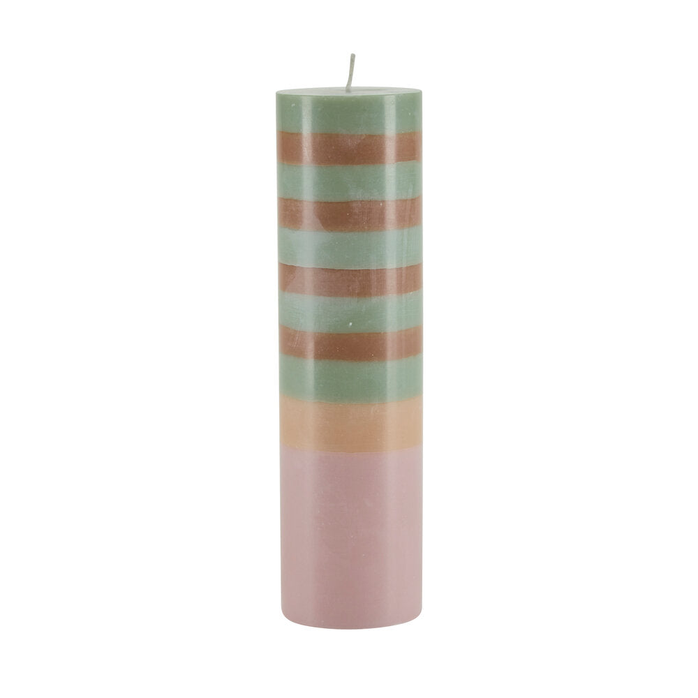 Bahne Interior  Stearinlys, lysegrøn/rosa- 20 cm.