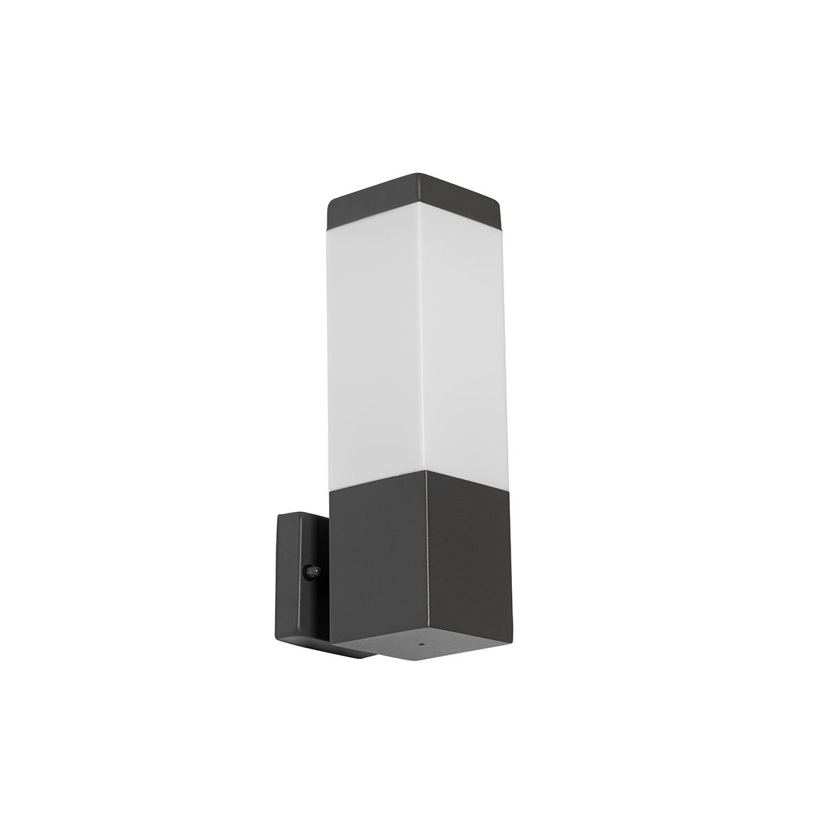 Moderne buiten wandlamp donkergrijs met opaal - Malios