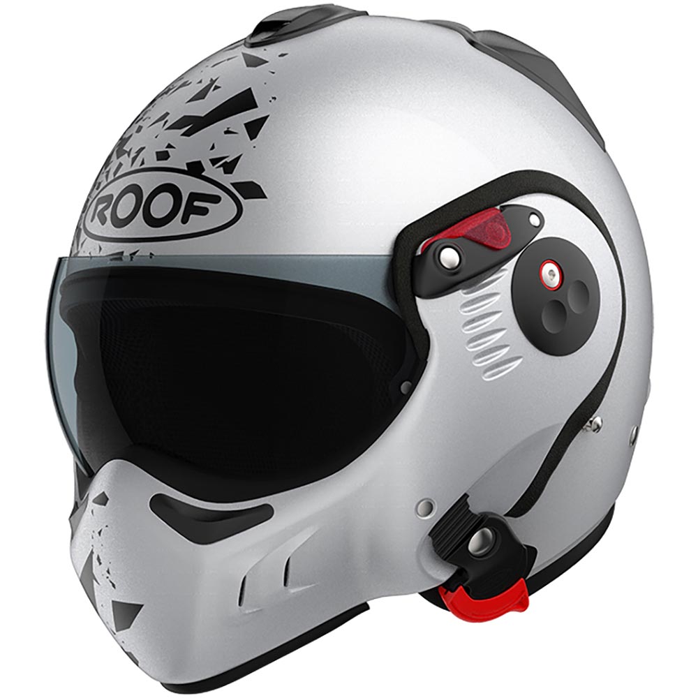 Roof - Casque Boxer Alpha Blackstar Argent / Noir Mat