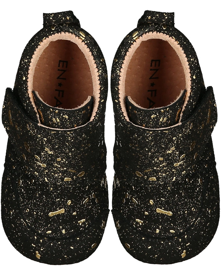 Klett-Hausschuhe BLACK GLITTER in schwarz