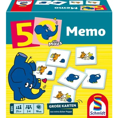 Schmidt Spiele Die Maus, Elefanten-Memo,50. Jubiläum