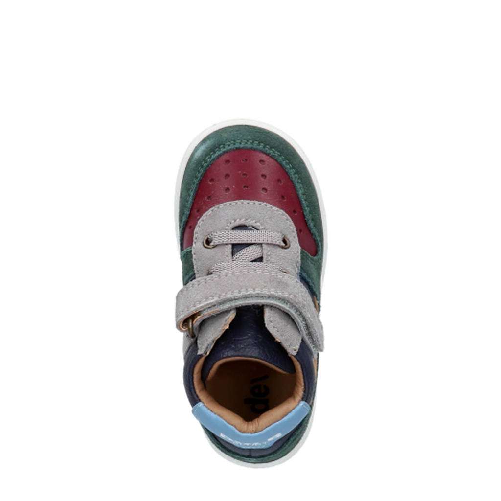 Develab leren sneakers groen/blauw/rood