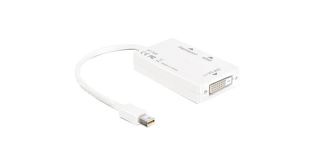 DeLOCKMini DisplayPort naar DisplayPort / HDMI / DVI adapter  (Wit)