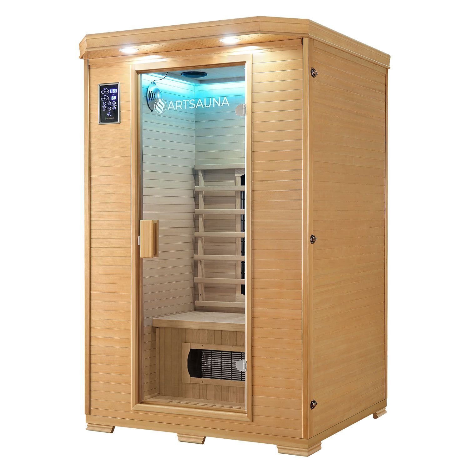 Artsauna Infrarotkabine Wärmekabine Oslo mit Keramikstrahlern & Hemlockholz