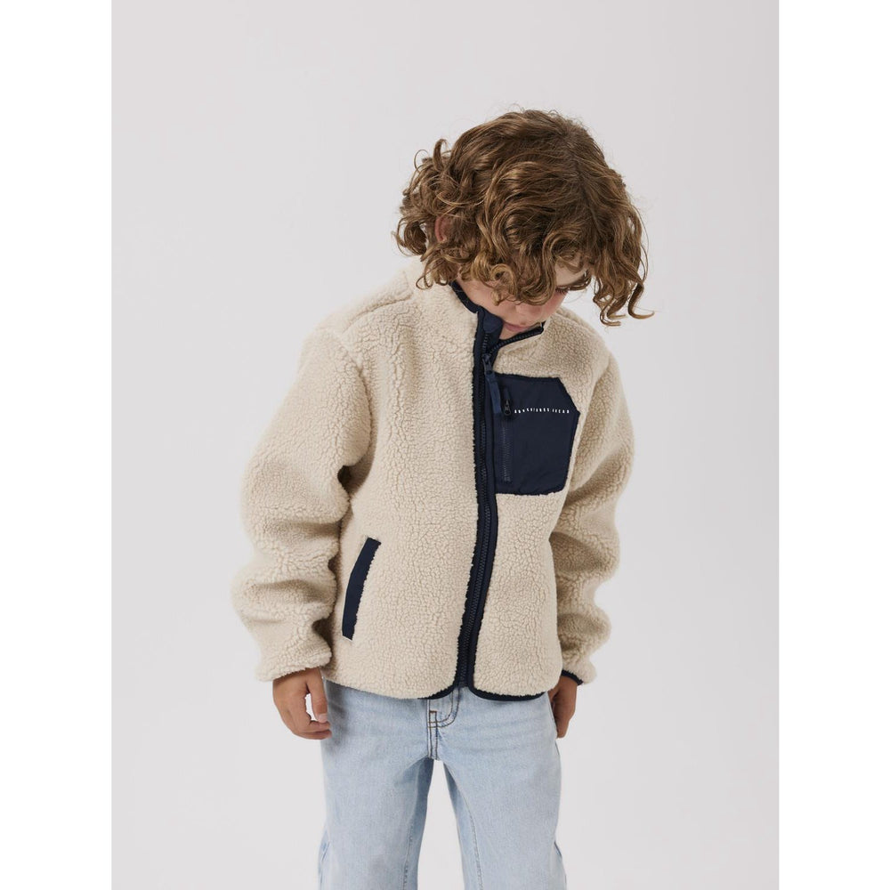 Køb Name It Moonbeam Chest Pocket Dark Sapphire Nknmattia Sherpa Jakke Pb