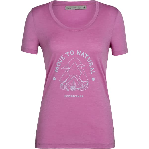 T-shirt randonnée ICEBREAKER W TECH LITE II SS SCOOP TEE CANOPY CAMPE COSMIC