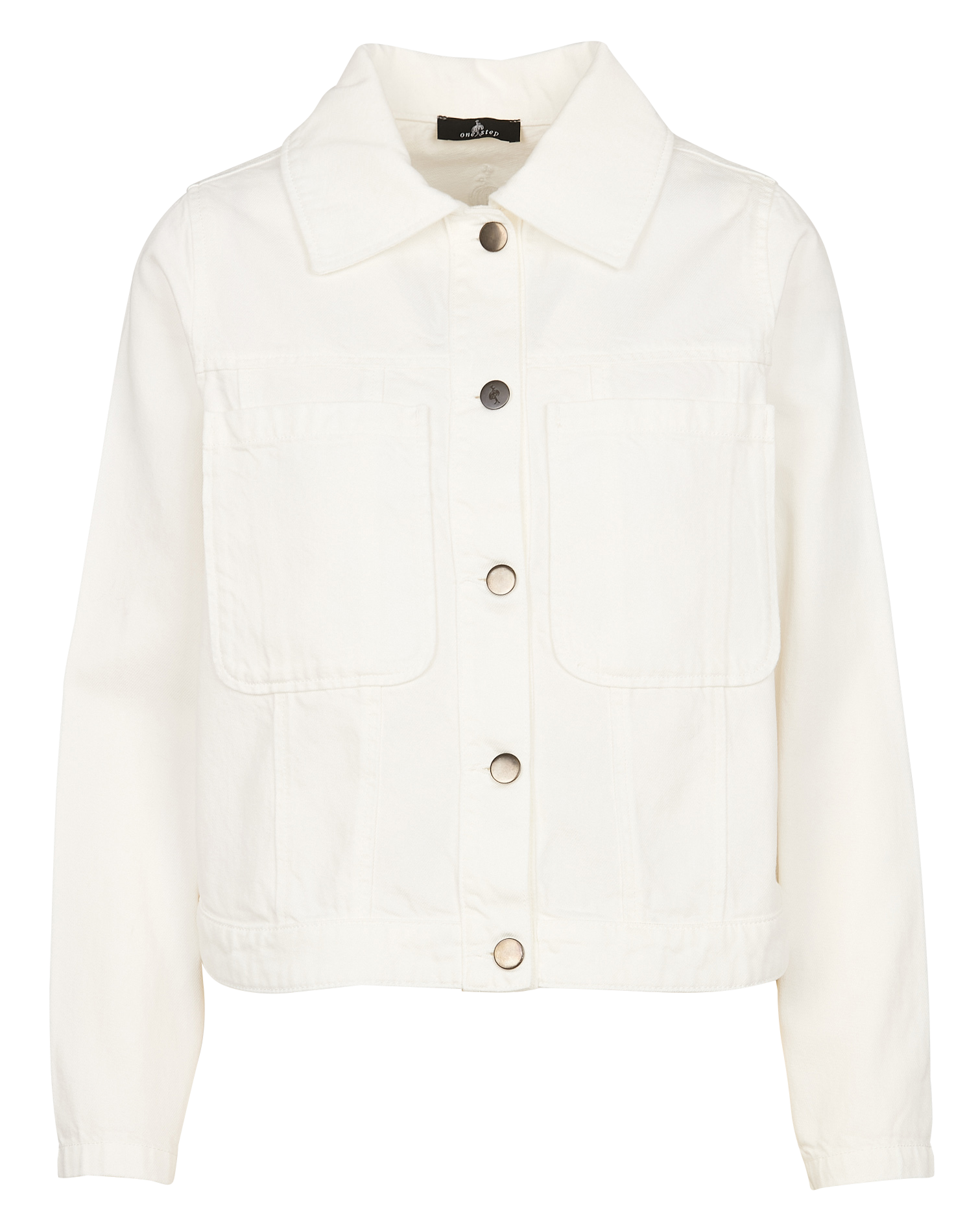 DESIGN - Veste en jean col classique | Blanc