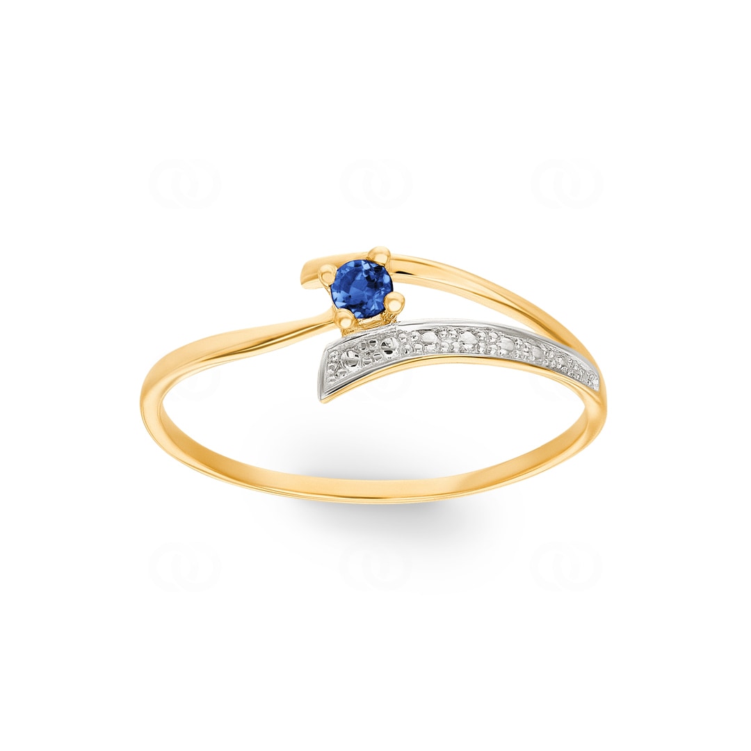 Damenring 750/18 K Gelbgold mit Saphir