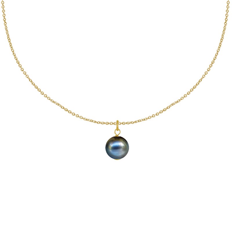 Collier Plaqué Or Pendentif Perle de Culture