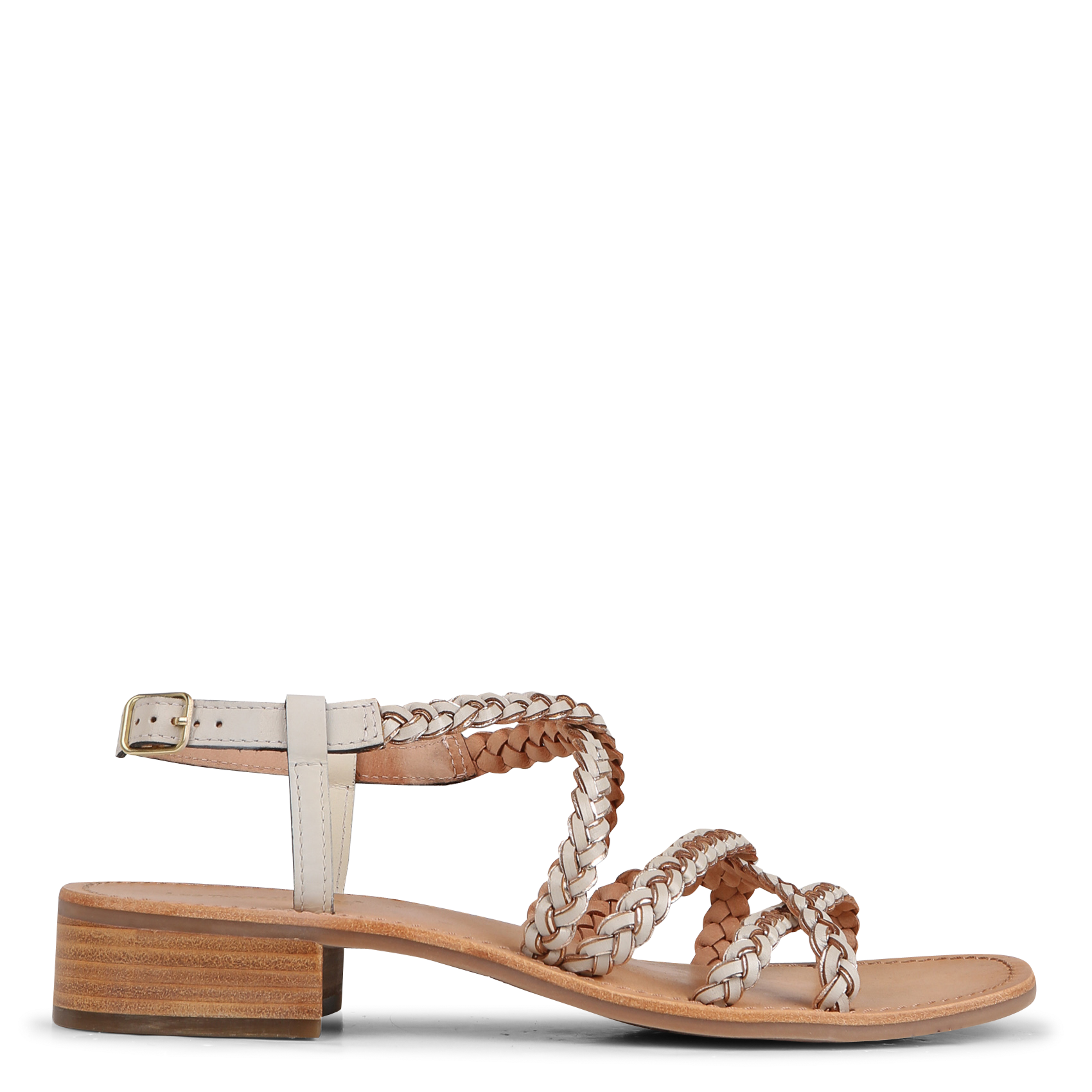 HAPIRON - Sandales à petit talon en cuir | Beige
