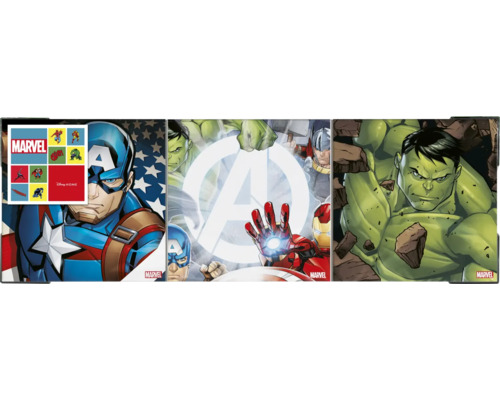 Canvas schilderij Marvel Avengers set van 3 3x 30x30 cm