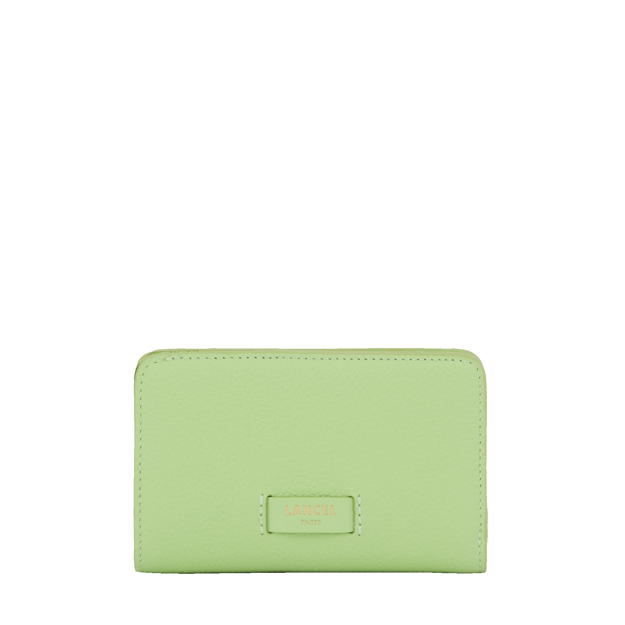 Portefeuille rectangulaire compact zippé Ninon de Lancel-Vert pomme