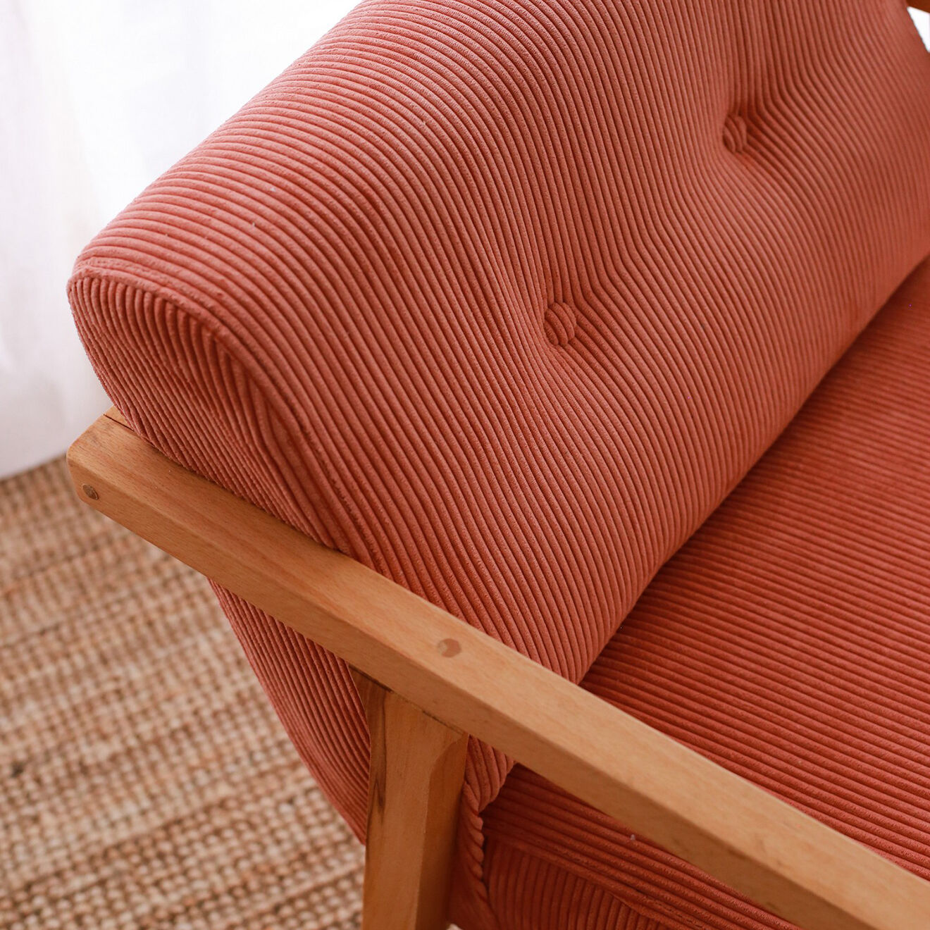 Homitis Fauteuil à bascule en Velours côtelé Nini Sallanan vermilion - 85x67x75 cm