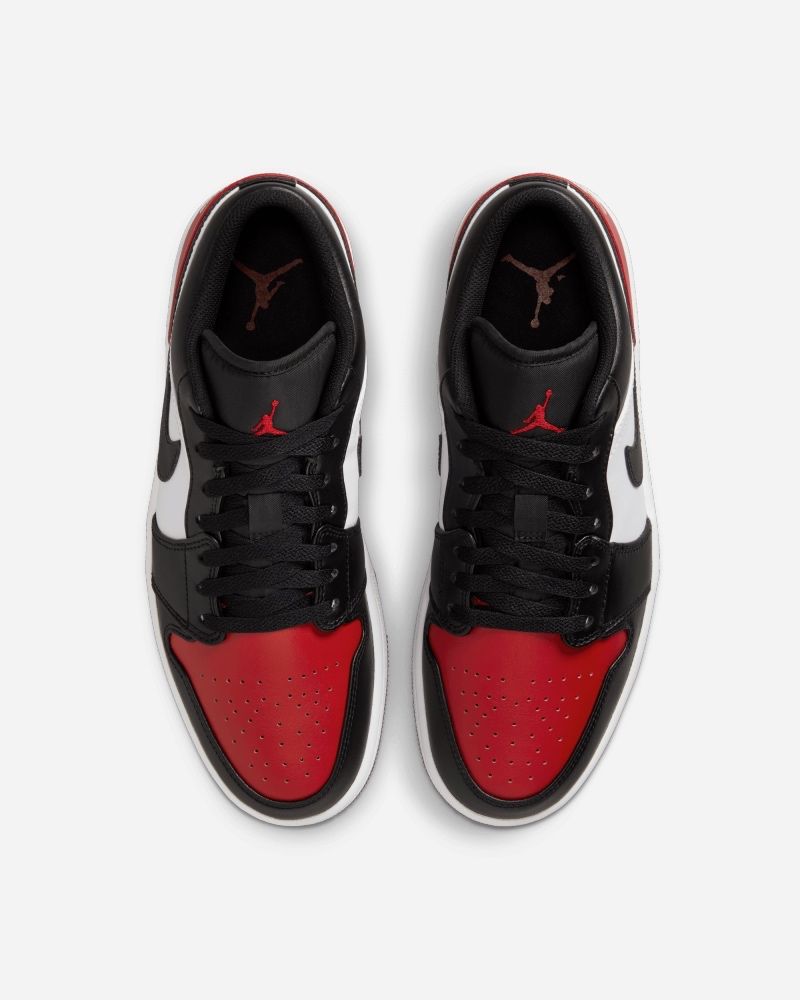 Chaussures Nike Air Jordan 1 Low Blanc/Noir/Rouge pour homme