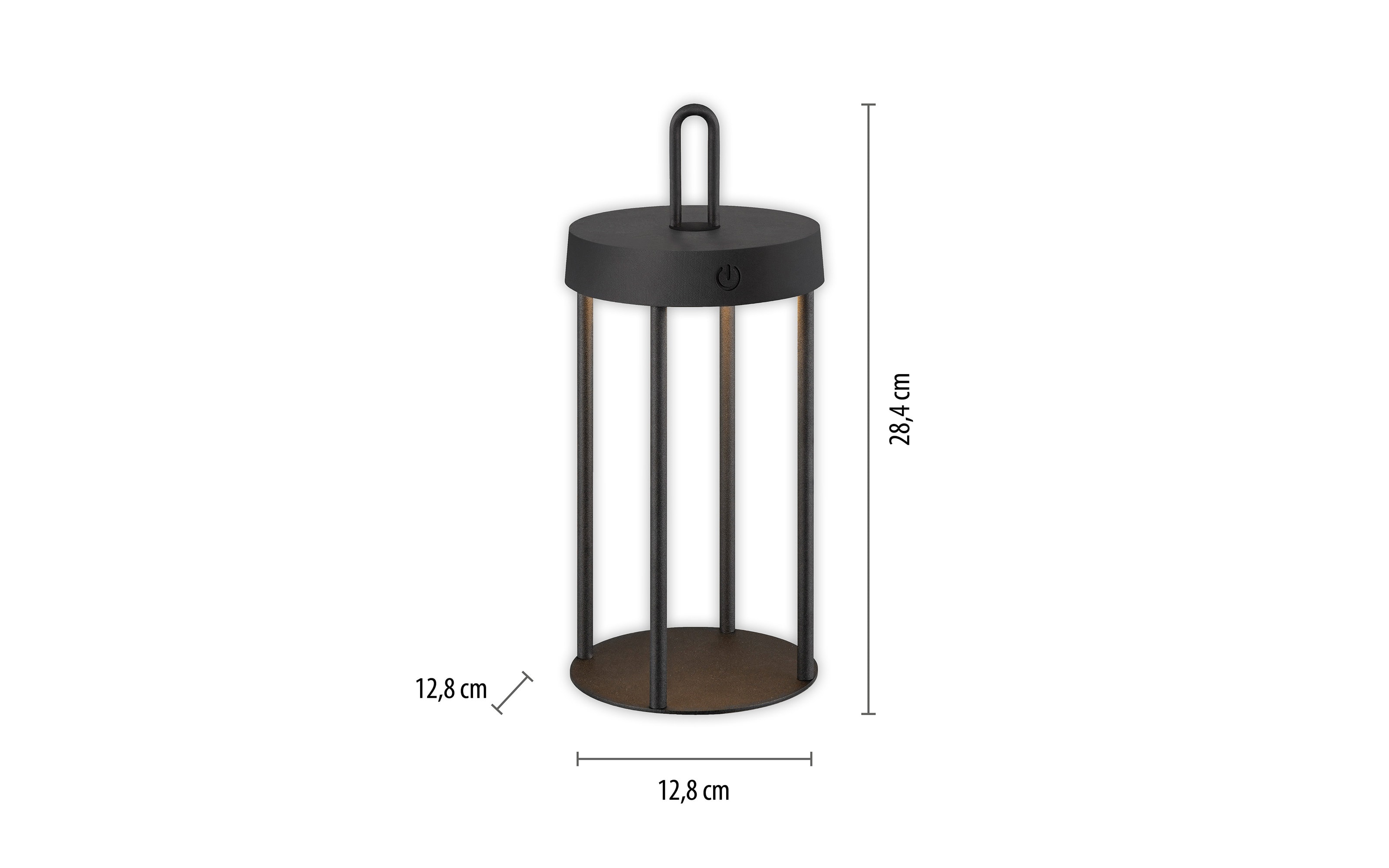 LED-Akkutischleuchte Anselm, schwarz, 28,4 cm, inkl. Memoryfunktion