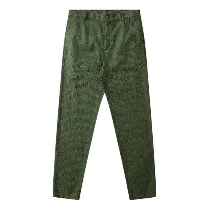 Edmmond Studios Pantalon Murano Seersucker | Vert kaki