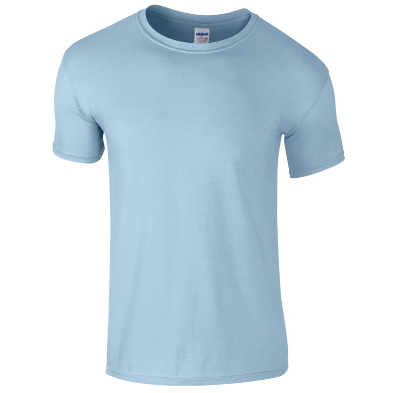 Camiseta básica de manga curta macia, 100% algodão grosso, Gildan