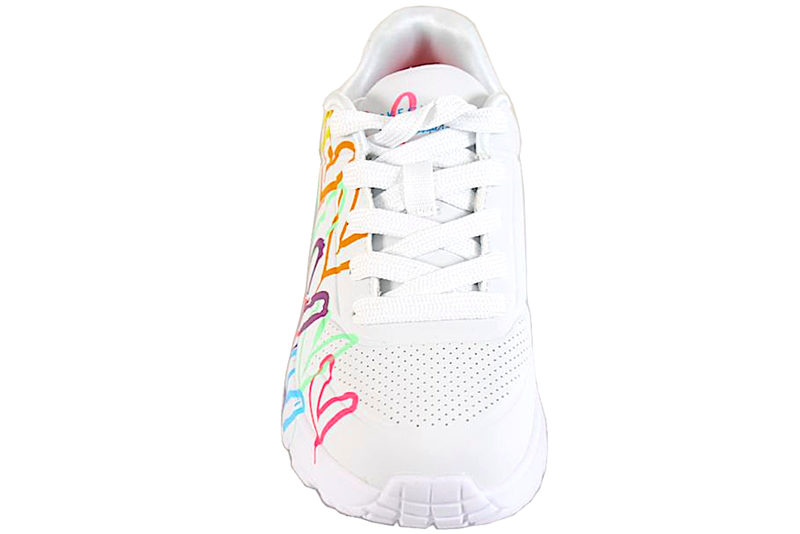 SKECHERS UNO LITE SPREAD THE LOVE WHITE SNEAKERS