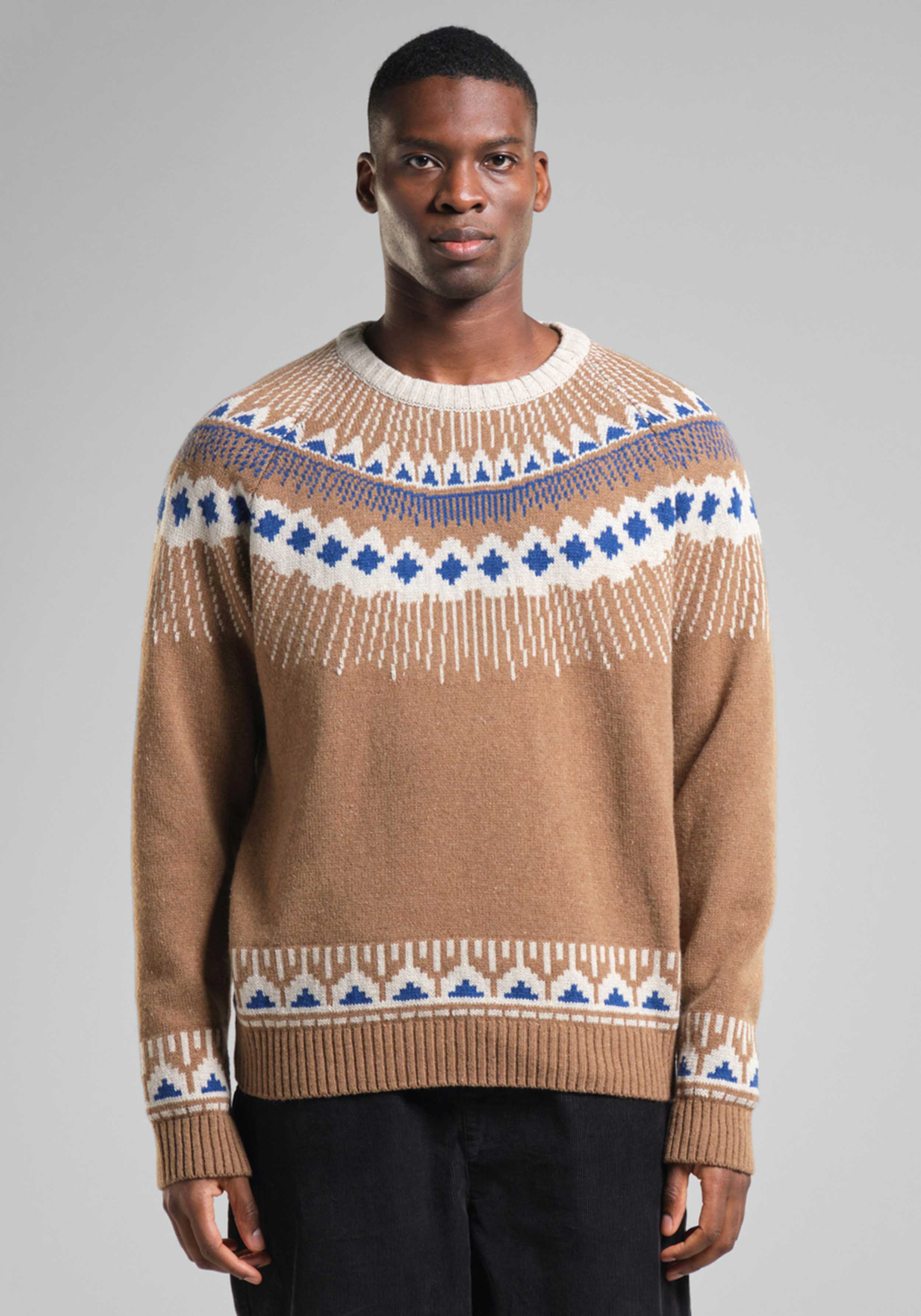 Dedicated Sweater Malung Fair Isle Camel Brown