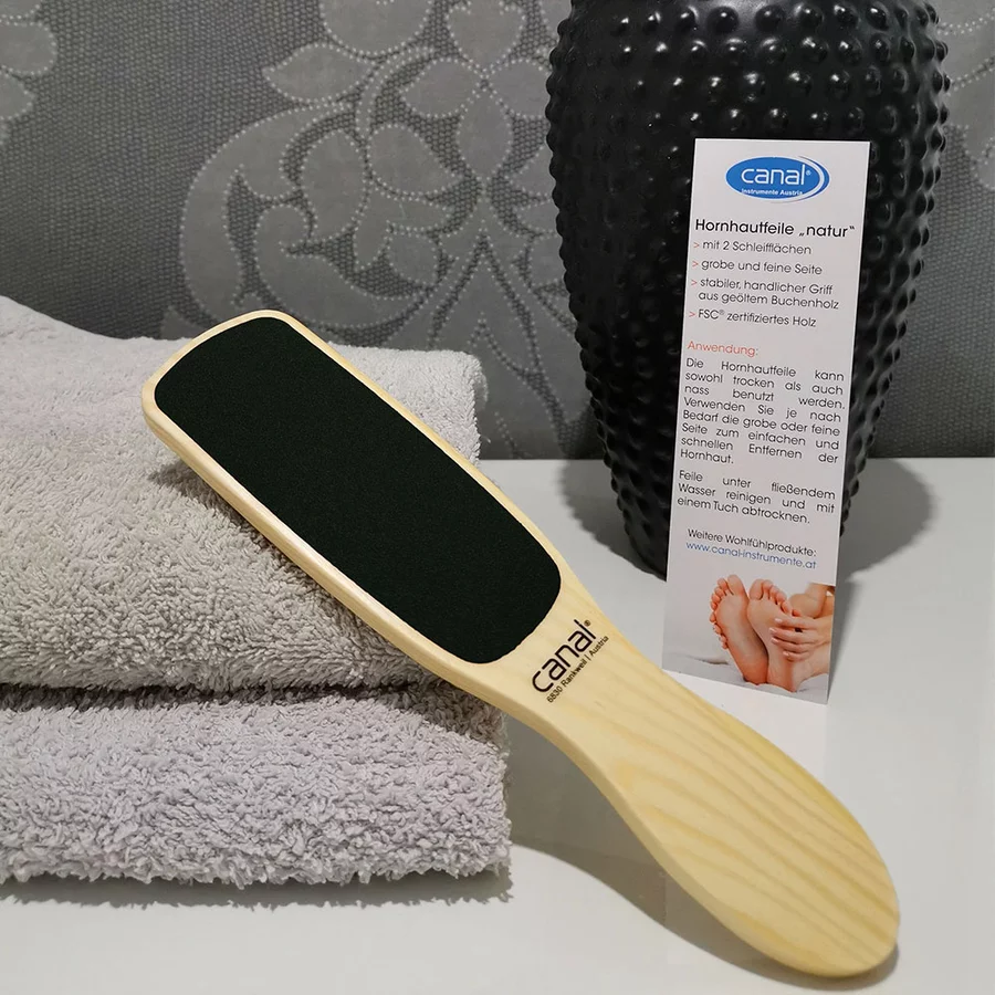 canal® Hornhautfeile natur mit Holzgriff, 23 cm