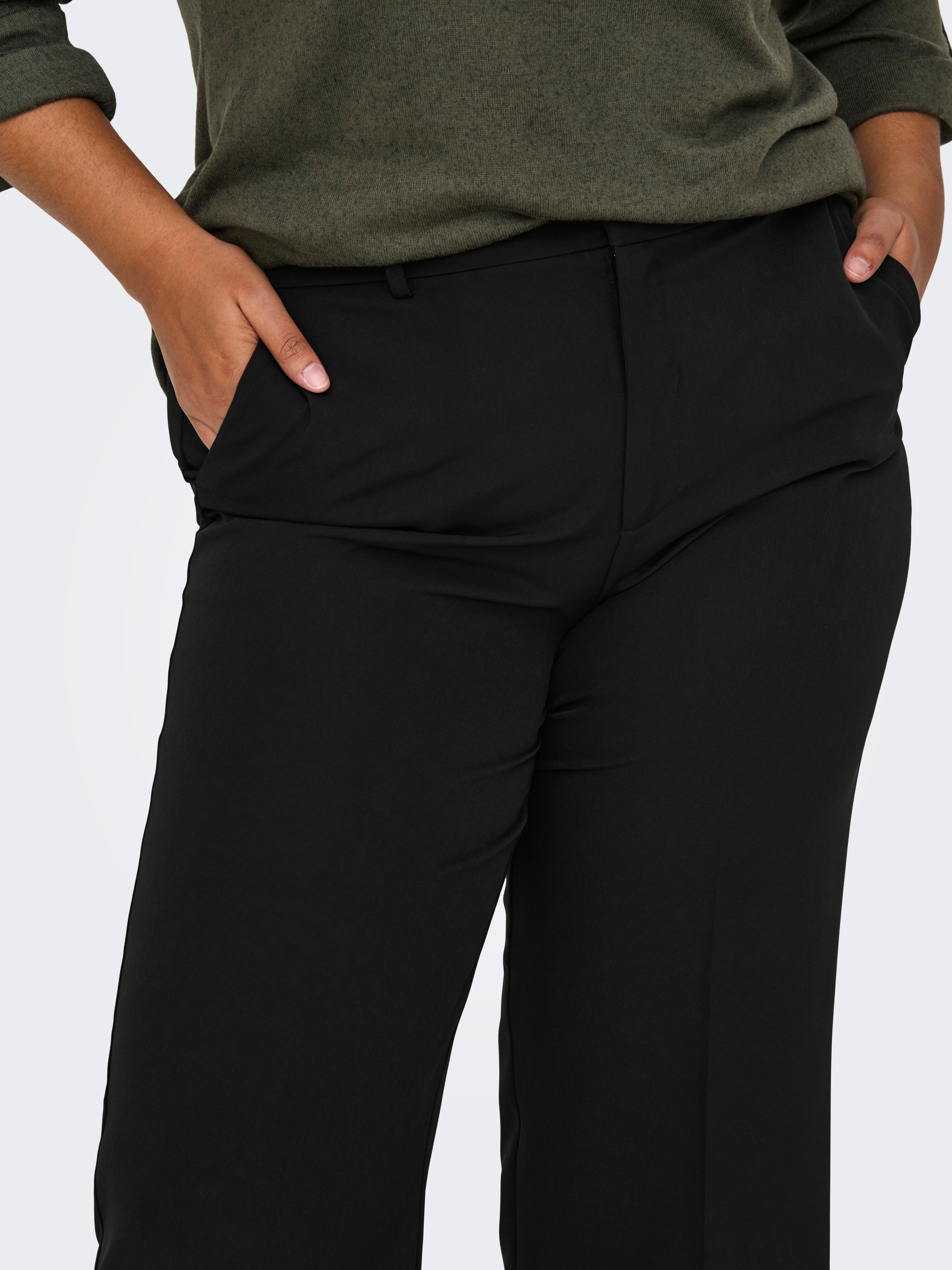 CARBERRY Hohe Taille Weiter Beinschnitt Hose Black