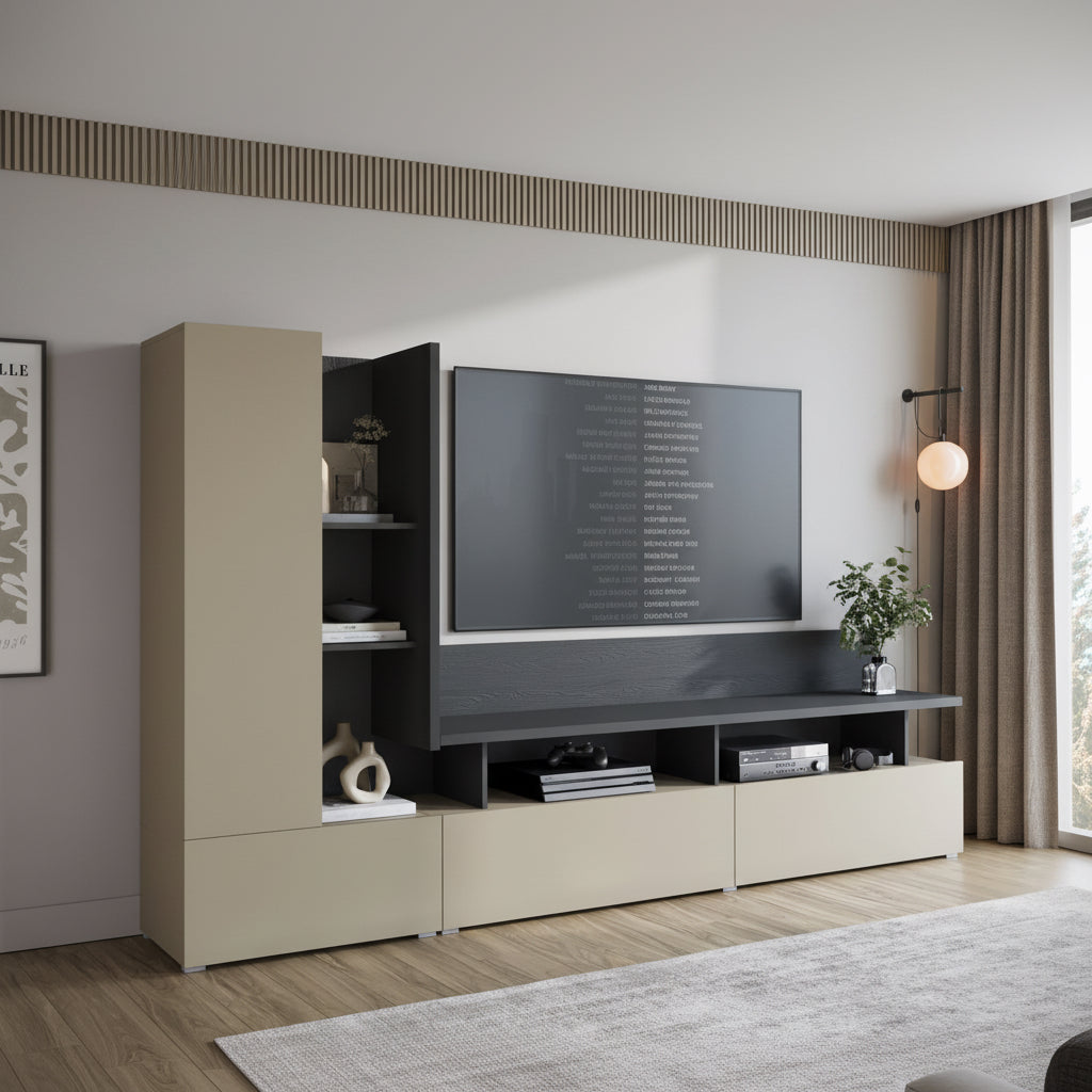 Sekai - Wandmeubel - Beige - 270x40x162 cm